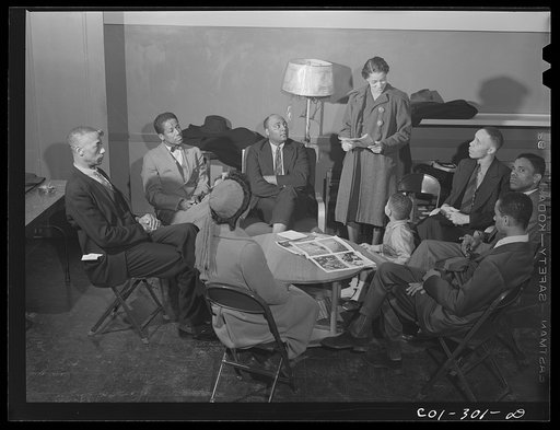 Untitled photo, possibly related to: Chicago, Illinois. Ida B. Wells Housing Project. Forum discussion group