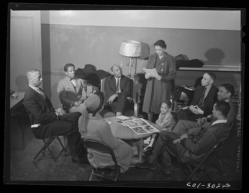 Chicago, Illinois. Ida B. Wells Housing Project. Forum discussion group