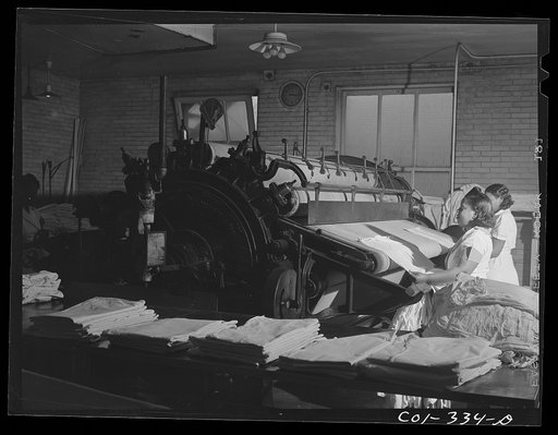 Chicago, Illinois. Provident Hospital. In the laundry