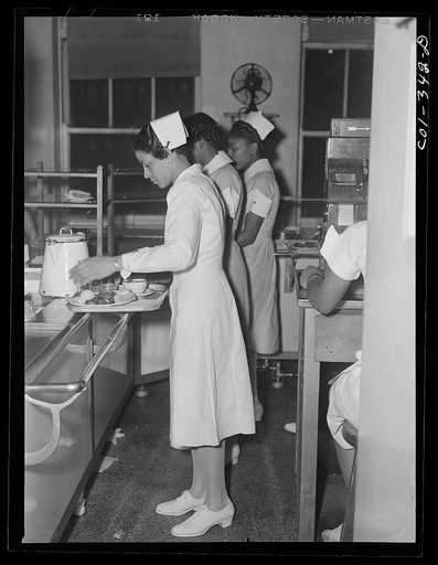 Chicago, Illinois. Provident Hospital. Lunch time in the cafeteria