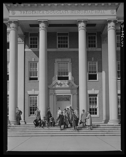 Untitled photo, possibly related to: hington, D.C. Howard University students on the class steps