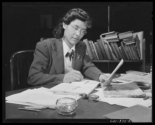 Washington, D.C. Jewal Mazique [i.e. Jewel] on temporary duty cataloging in the rare book section in the Library of Congress