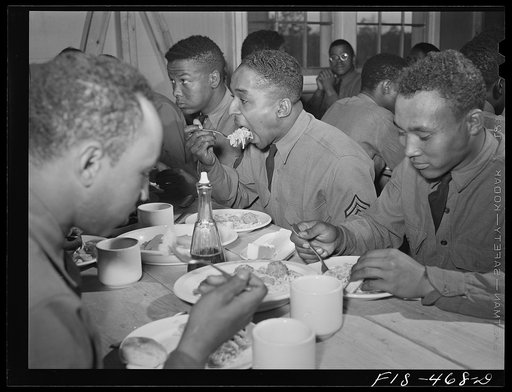 Fort Bragg, North Carolina. Sergeant Williams at lunch