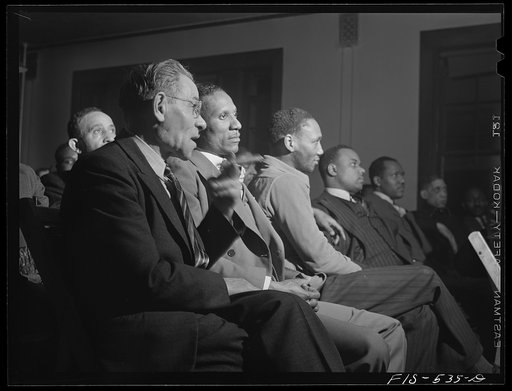 Untitled photo, possibly related to: Chicago, Illinois. Good Shepherd Community Center. Steel workers at a union meeting