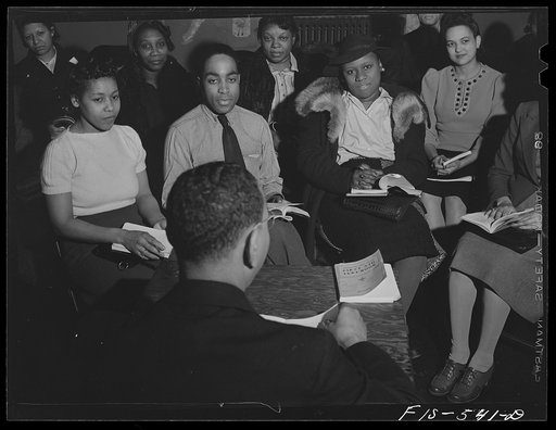 Chicago, Illinois. Ida B. Wells Housing Project. In a first aid class