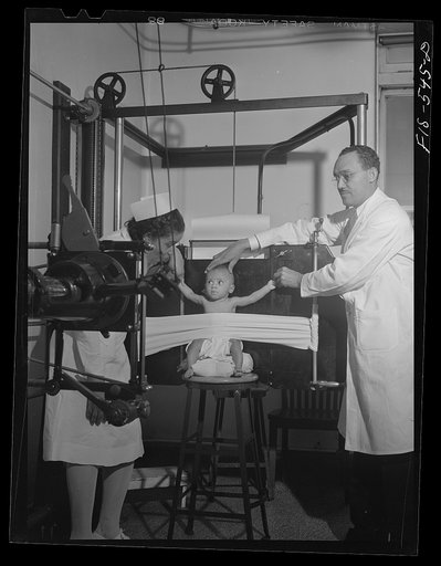 Chicago, Illinois. Provident Hospital. Baby being x-rayed