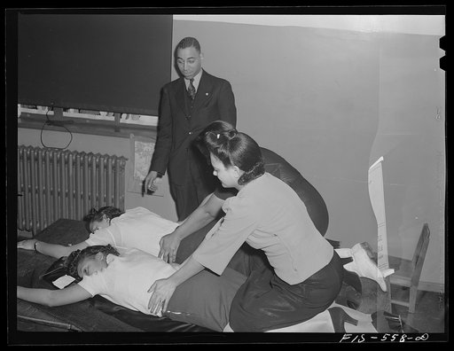 Chicago, Illinois. Ida B. Wells Housing Project. In a first aid class
