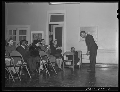 Chicago, Illinois. Good Shepherd Community Center. At a recital of a young Negro pianist