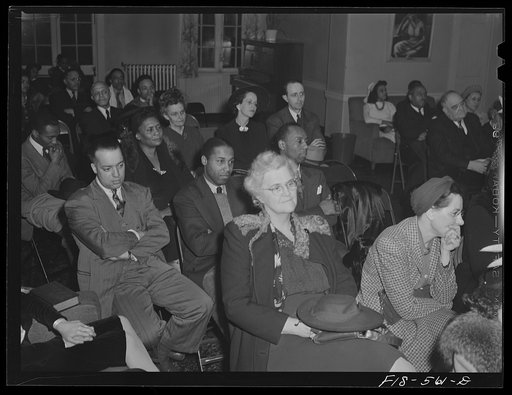 Chicago, Illinois. Good Shepherd Community Center. At a recital of a young Negro pianist