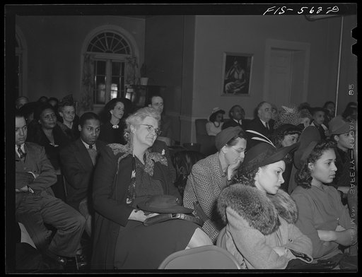 Chicago, Illinois. Good Shepherd Community Center. At a recital of a young Negro pianist
