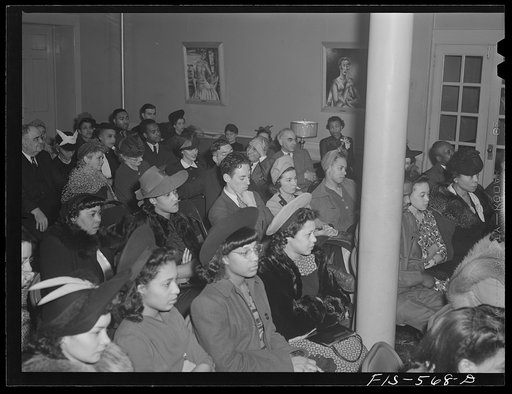 Chicago, Illinois. Good Shepherd Community Center. At a recital of a young Negro pianist