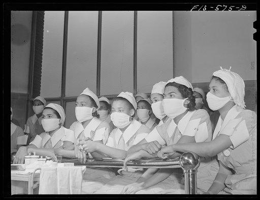 Chicago, Illinois. Provident Hospital. Students observing a (mock) operationz