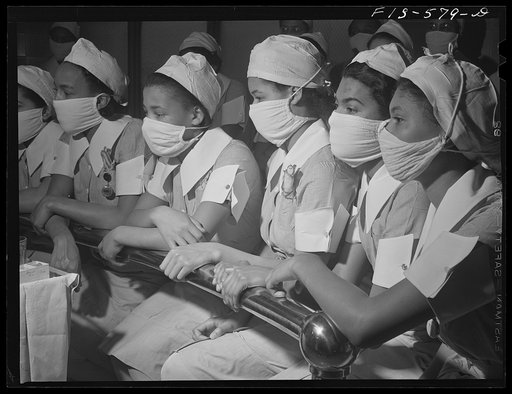 Chicago, Illinois. Provident Hospital. Students observing a (mock) operation