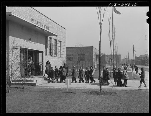 Chicago, Illinois. Ida B. Wells Housing Project. The community center is used as a kindergarten by the public school system