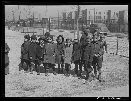 Chicago, Illinois. Ida B. Wells Housing Project. Children in the playground