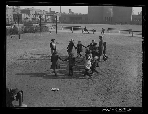 Chicago, Illinois. Ida B. Wells Housing Project. Children in the playground