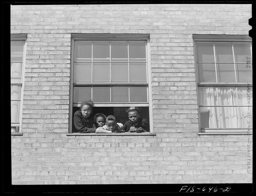 Untitled photo, possibly related to: Chicago, Illinois. Ida B. Wells Housing Project. Children who live in one of the apartments