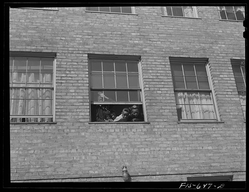 Untitled photo, possibly related to: Chicago, Illinois. Ida B. Wells Housing Project. Children who live in one of the apartments