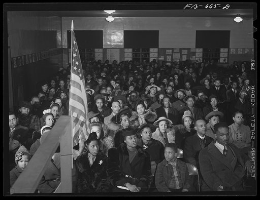 Chicago, Illinois. Ida B. Wells Housing Project. Meeting of the tenants