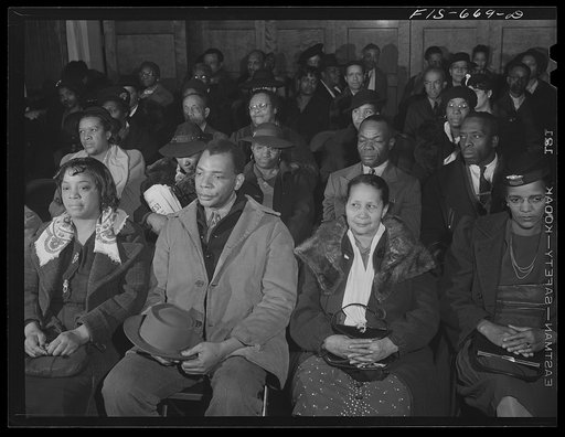 Chicago, Illinois. Ida B. Wells Housing Project. Meeting of the tenants