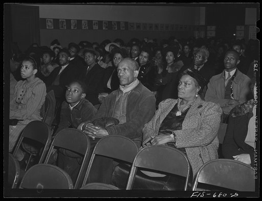 Chicago, Illinois. Ida B. Wells Housing Project. Meeting of the tenants