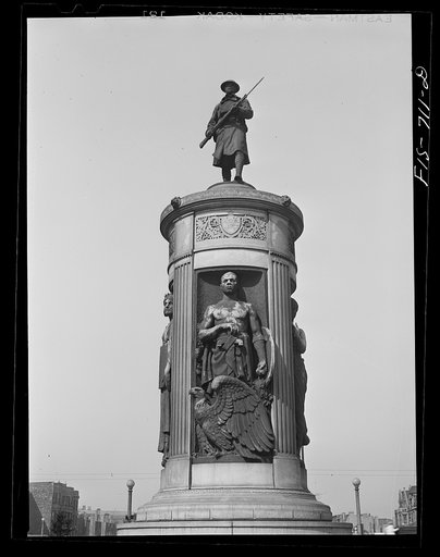 Untitled photo, possibly related to: Chicago, Illinois. Monument in honor of Negro soldiers killed in World War I