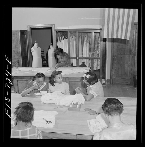 Untitled photo, possibly related to: Washington, D.C. Sewing class at the Banneker Junior High School