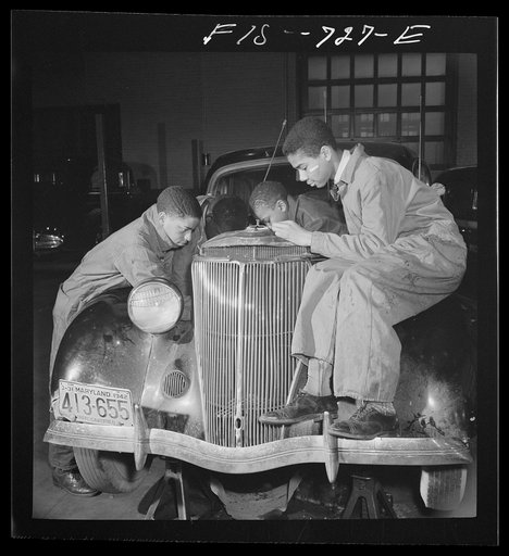 Washington, D.C. Class in car repairs at the Armstrong Technical High School
