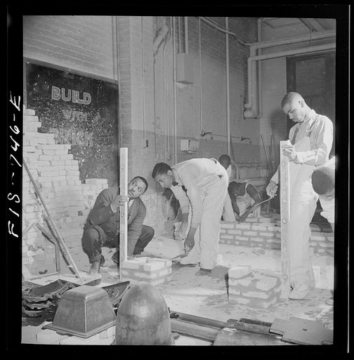 Washington, D.C. Bricklaying class at the Armstrong Technical High School