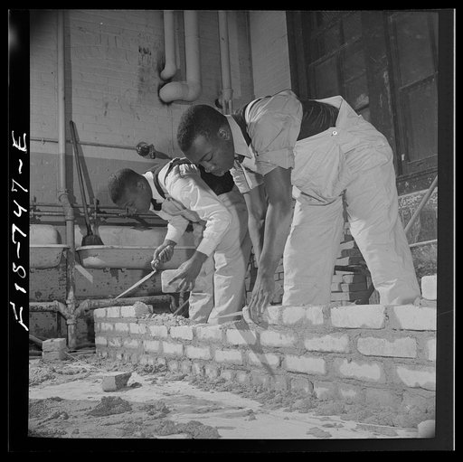 Washington, D.C. Bricklaying class at the Armstrong Technical High School