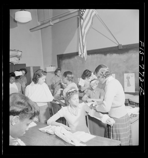 Untitled photo, possibly related to: Washington, D.C. First aid class at the Banneker Junior High School