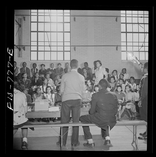 Untitled photo, possibly related to: Washington, D.C. Student council meeting at the Banneker Junior High School