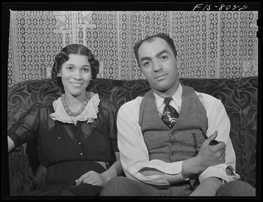 Chicago, Illinois. Ida B. Wells Housing Project. Mr. and Mrs. Frank L. Merchant, who live in one of the houses. Mr. Merchant works at the Carniege steel plant