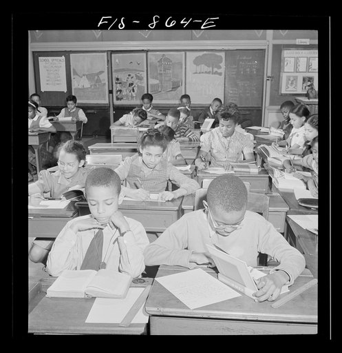 Untitled photo, possibly related to: Washington, D.C. Composition class in Negro grammar school
