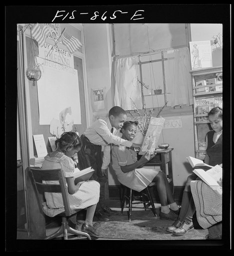 Washington, D.C. Reading corner in a Negro grammar school classroom