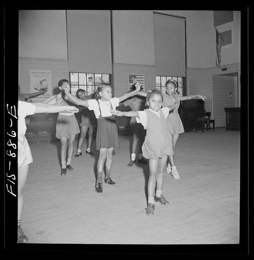 Untitled photo, possibly related to: Washington, D.C. Dancing class in a Negro grammar school