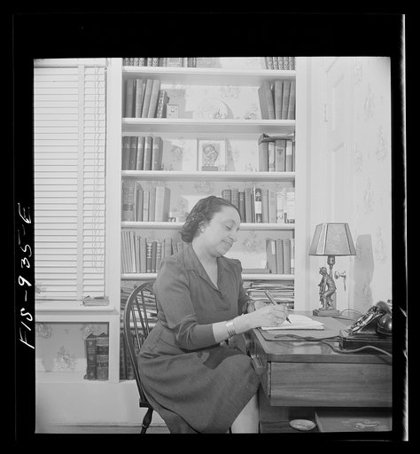 Washington, D.C. Teacher supervises the cooking of dinner by her maid