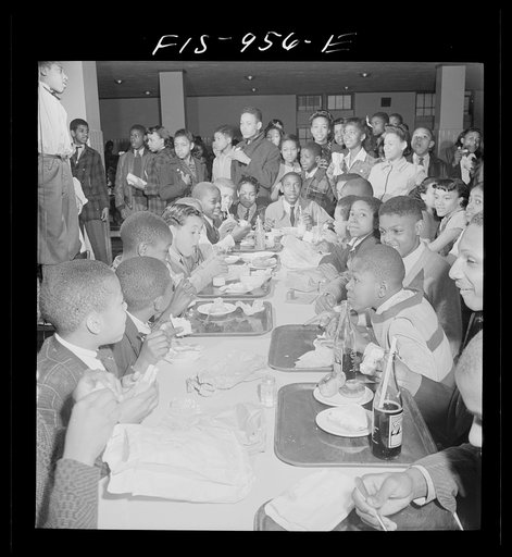 Washington, D.C. Lunch in the cafeteria of the Armstrong Technical High School. Students may bring food from home