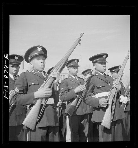 Untitled photo, possibly related to: Washington, D.C. Military unit in Armstrong Technical High School which is trained by the regular Army, a tradition in all Washington schools