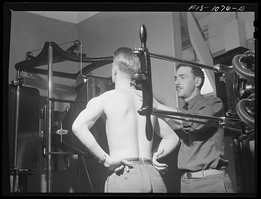 Swedish-American selectee in Minnesota taking a physical examination as he is inducted into the U.S. Army
