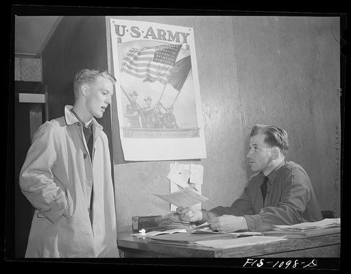 Swedish-American selectee in Minnesota being inducted into the U.S. Army