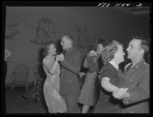 Swedish-American soldiers dancing at a servicemen's center in Minnesota