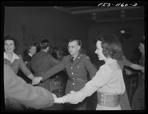 Swedish-American soldiers dancing at a servicemen's center in Minnesota