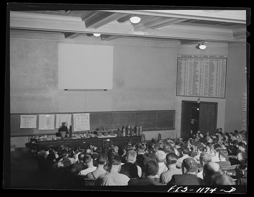 Fire department official in a small Minnesota town instructing Swedish-American civilian defense firespotters
