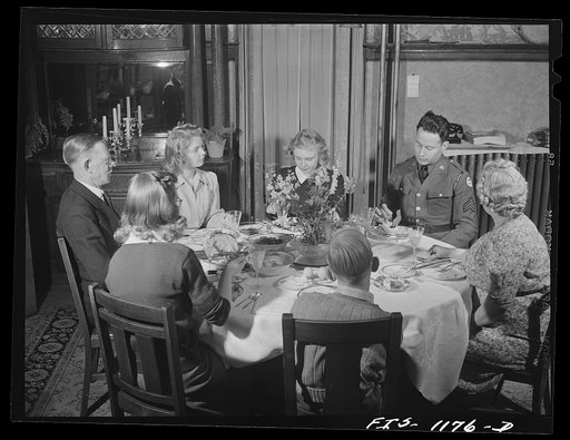 A Swedish-American family in a small Minnesota town entertaining a soldier at Sunday dinner