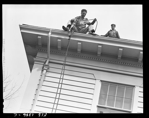 Untitled photo, possibly related to: New Bedford, Massachusetts. Portuguese house painter