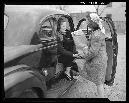 Untitled photo, poossibly related to: New Bedford, Massachusetts. Wife and daughter of Portuguese workman on shopping trip