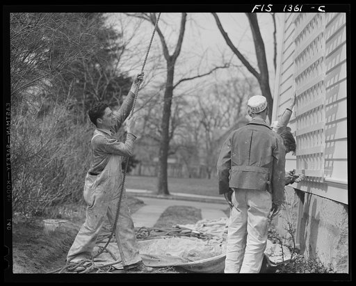 Untitled photo, possibly related to: New Bedford, Massachusetts. Portuguese house painter
