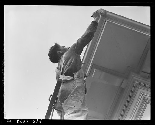 Untitled photo, possibly related to: New Bedford, Massachusetts. Portuguese house painter