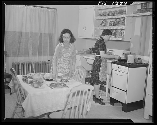 New Bedford, Massachusetts. Dinnertime in the home of a Portuguese house painter